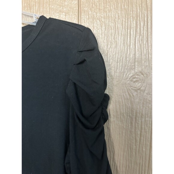 Cyrus Black Puff Ruffle Sleeve‎ Blouse Size Medium T-Shirt 1/2 Sleeve Casual - Picture 4 of 6